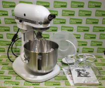 KitchenAid 5KPM5BWH electric stand mixer with accessories 240V