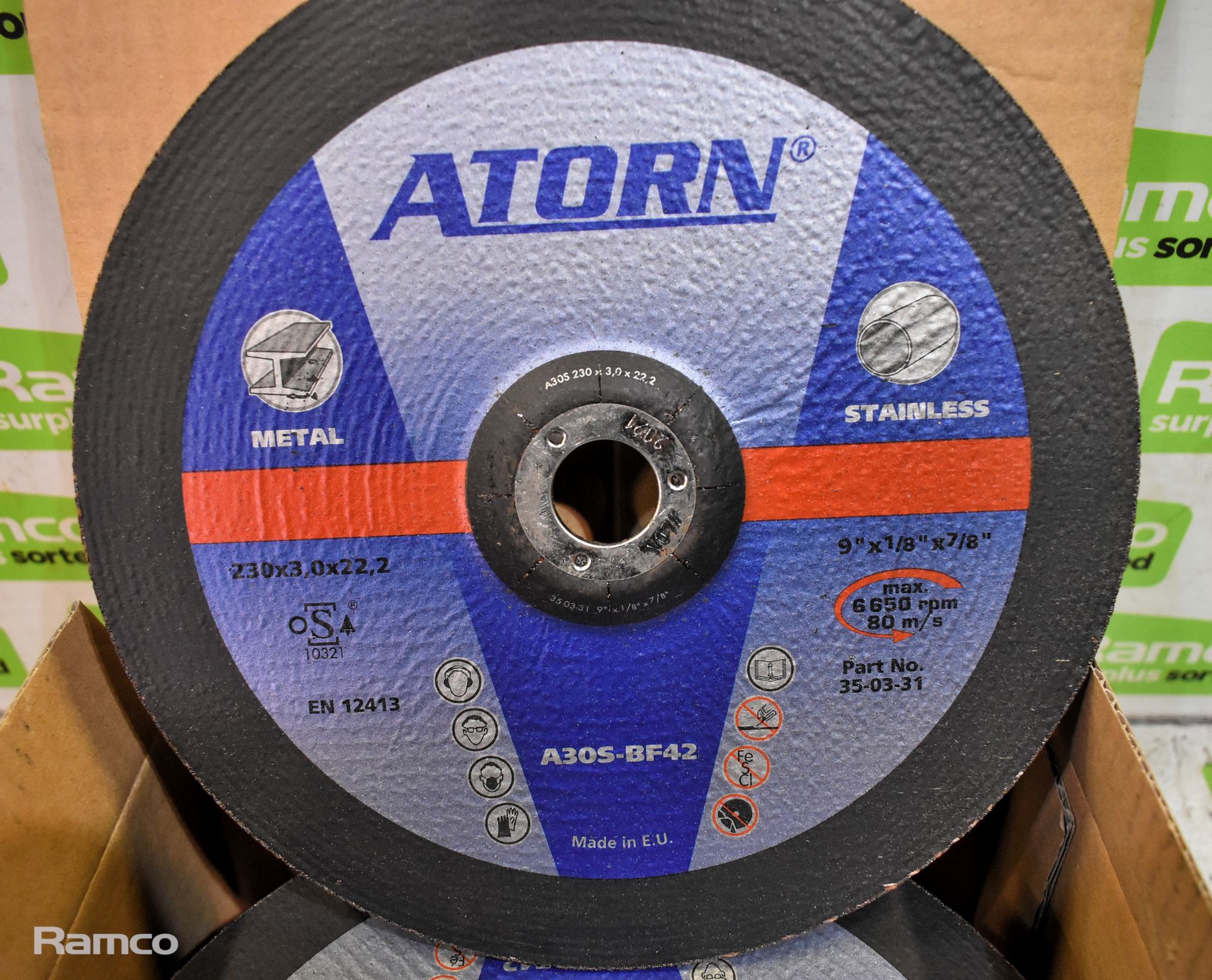 25x ATORN A30S-BF42 metal stainless cutting disc 230x 3,0 x 22,2 - Image 2 of 2