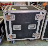 Amptown 19 inch rack flight case 14U, front and rear lids with label dish - dimensions L 850 x W 600