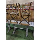 4x Wooden restaurant chairs, Metal table - W 1200 x D 690 x H 760 mm