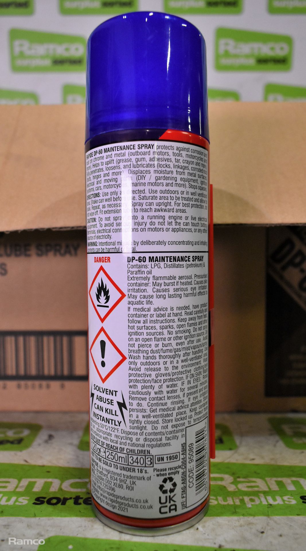 Rapide DP-60 penetrating maintenance spray - 250ml tins - 24 spray tins - Bild 3 aus 3