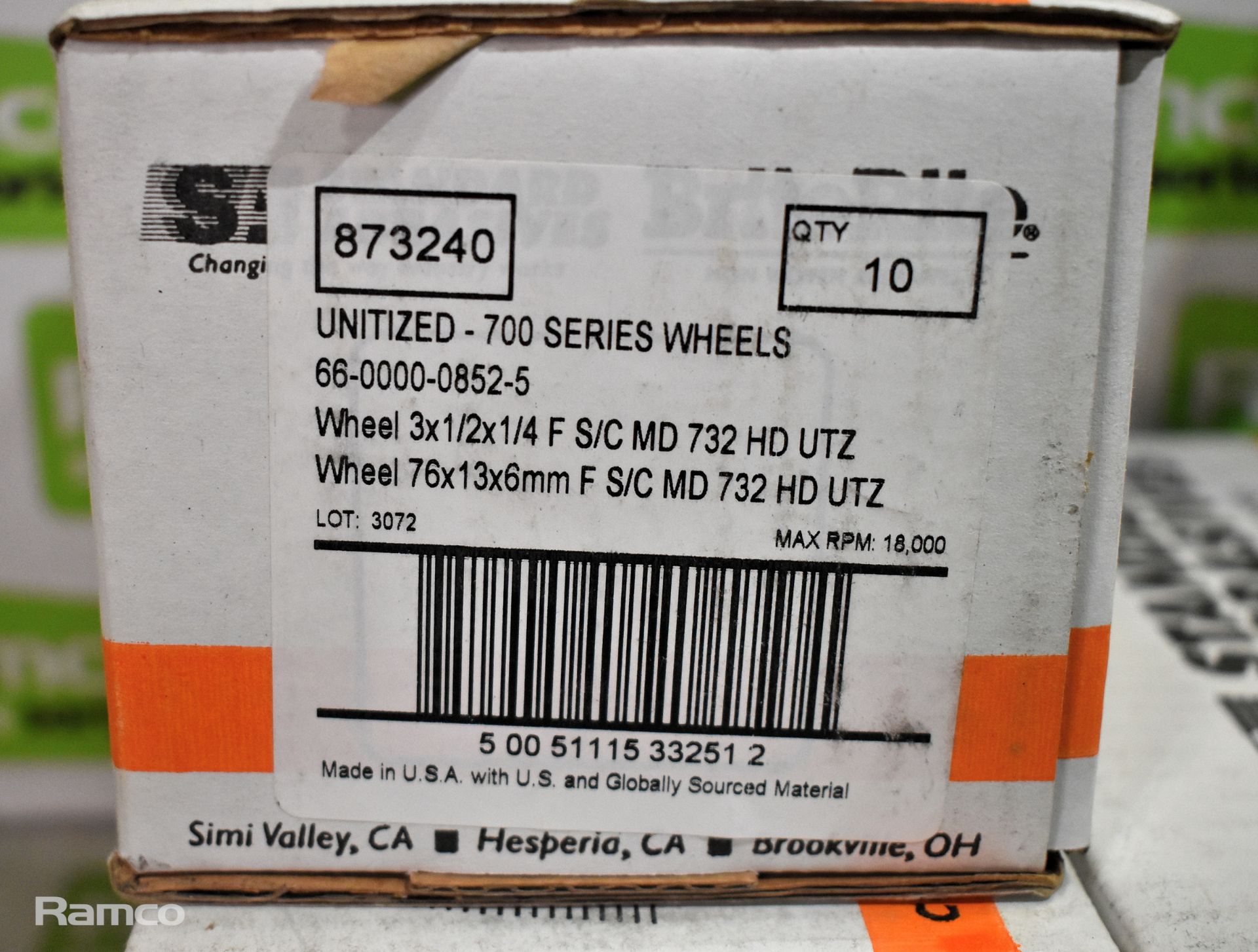 4 boxes of SA unitized 700 series abrasive wheels - 10 per box - Image 3 of 3