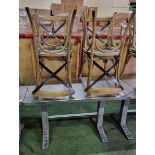 4x Wooden restaurant chairs, Metal table - W 1200 x D 690 x H 760 mm