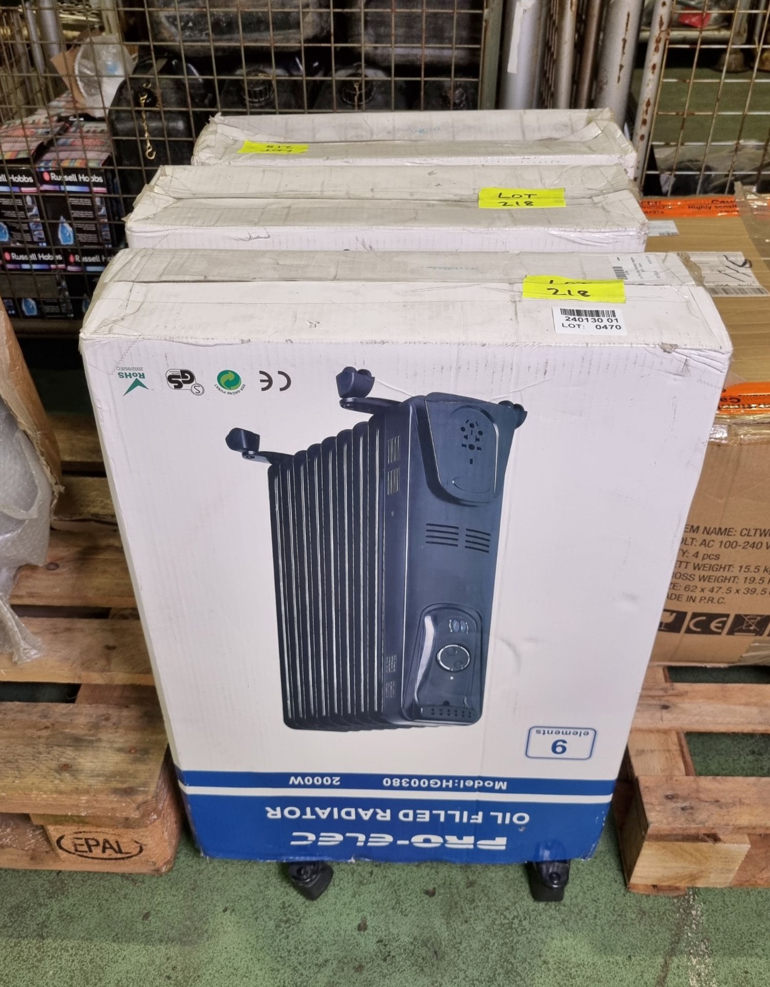 3x Pro-Elec Radiator heaters 2kW - black