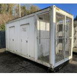 20ft insulated ISO container - L 4900mm + 1160mm caged section x W 2440mm x H approx 3100mm