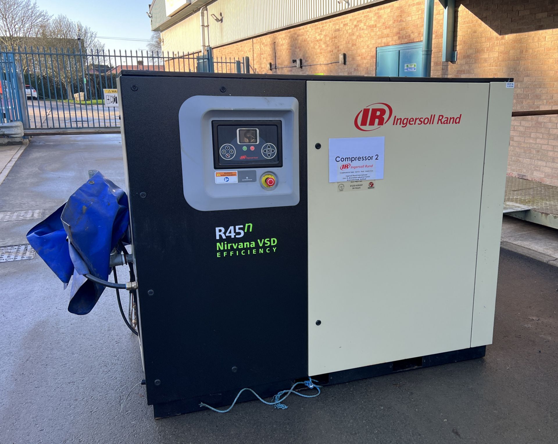 Ingersoll Rand R37-45n/R45n-A10 45 kW compressor – 2016 – W 1950 x D 1060 x H 1620mm