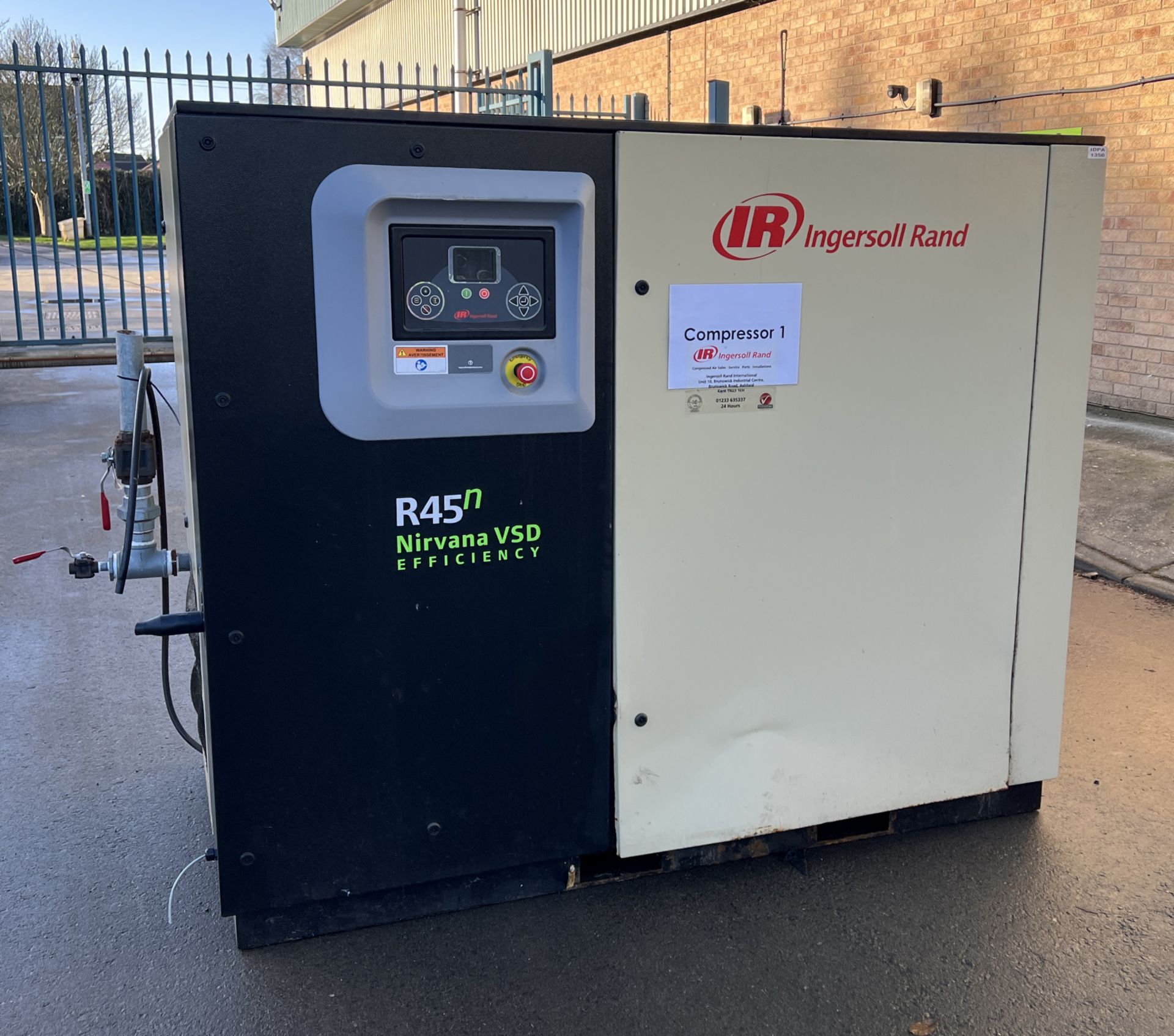 Ingersoll Rand R37-45n/R45n-A10 45 kW compressor – 2016 – W 1950 x D 1060 x H 1620mm