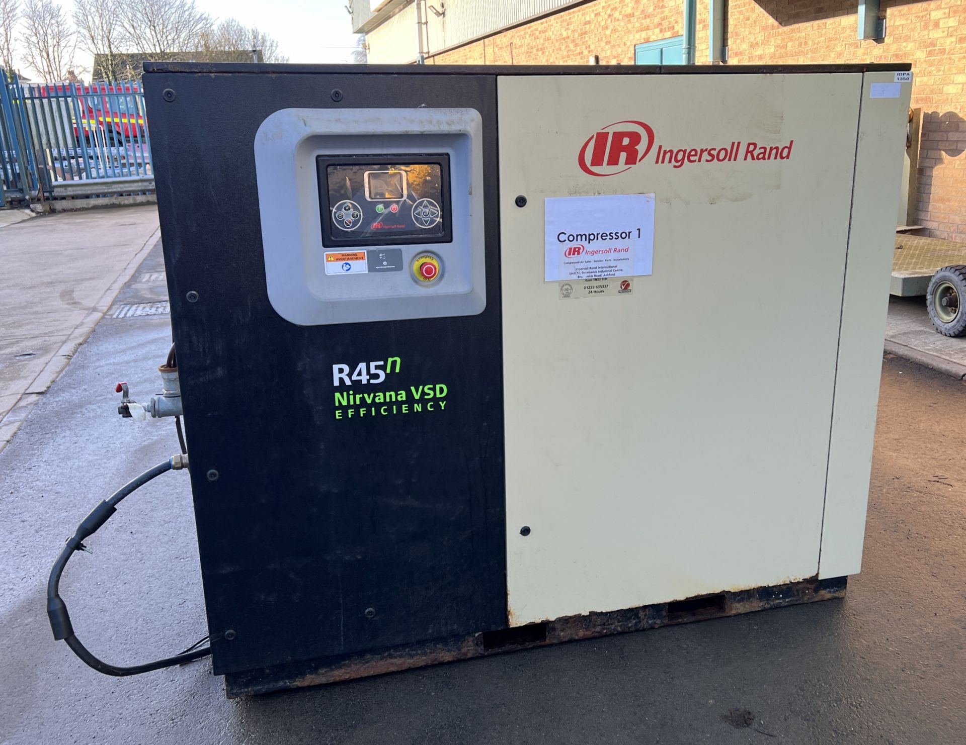 Ingersoll Rand R37-45n/R45n-A10 45 kW compressor – 2016 – W 1950 x D 1060 x H 1620mm