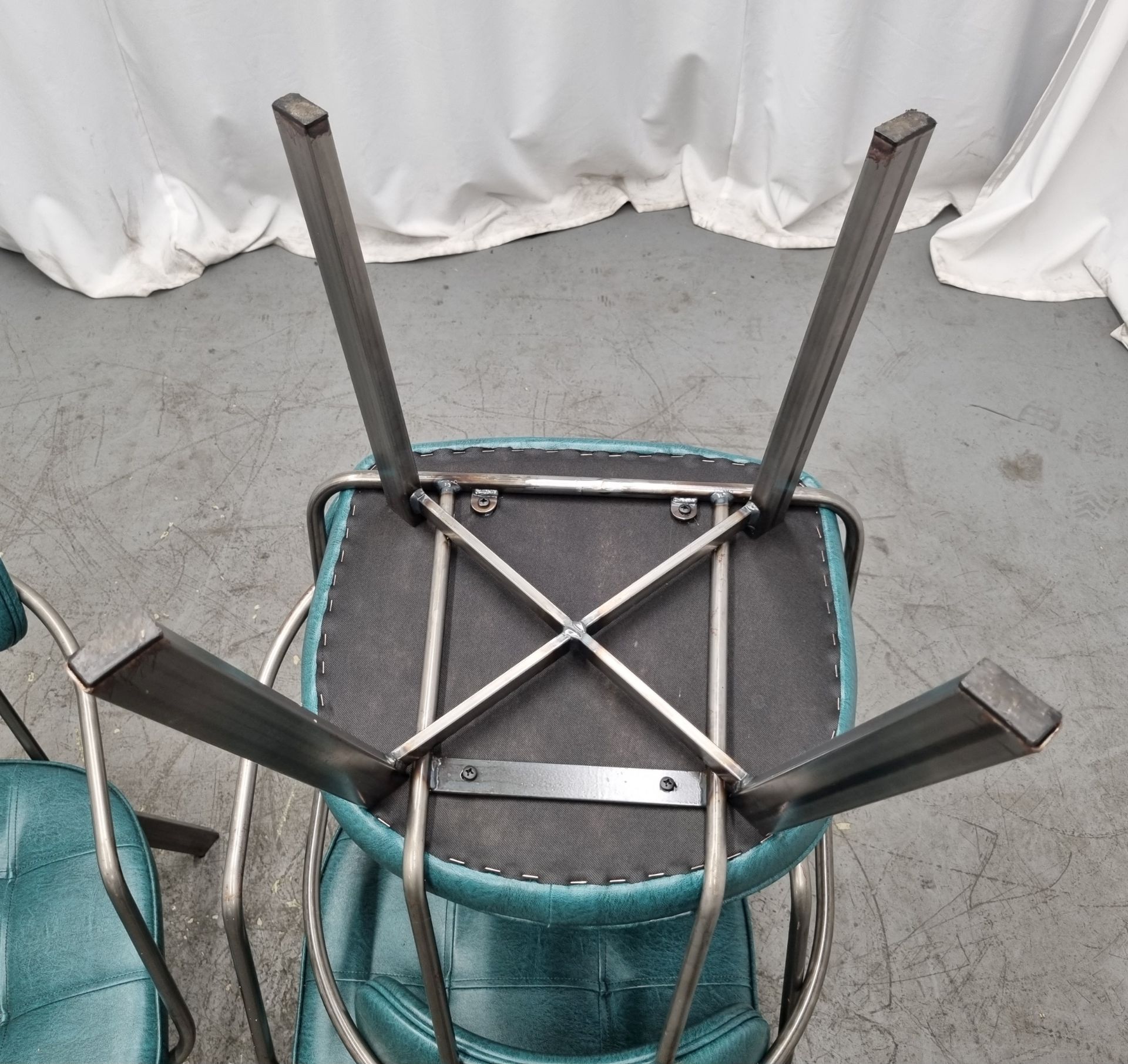 4x Industrial green leather restaurant chairs - L 550 x W 600 x H 80cm - Bild 8 aus 12