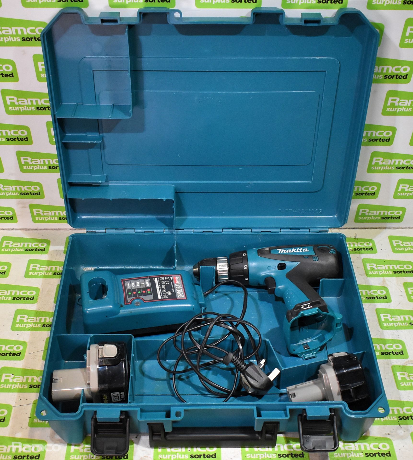 Makita 6317D cordless drill - DC1414F charger - 2 x 12V batteries - case - Bild 2 aus 7