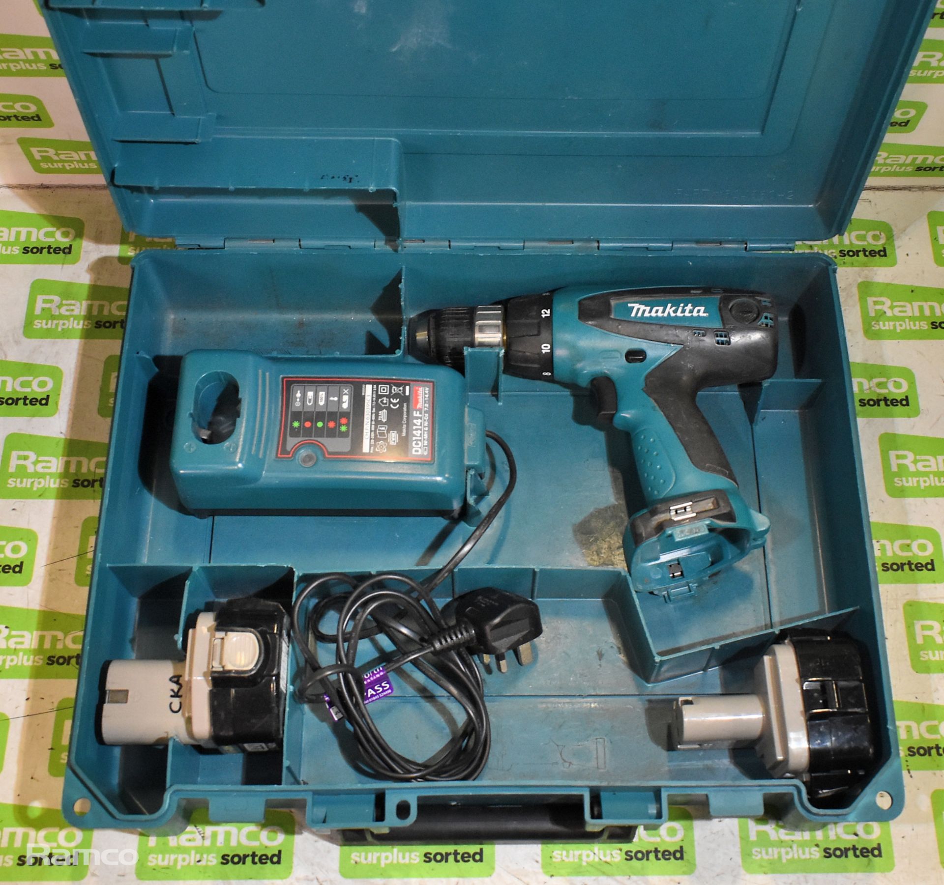 Makita 6317D cordless drill - DC1414F charger - 2 x 12V batteries - case - Bild 2 aus 6