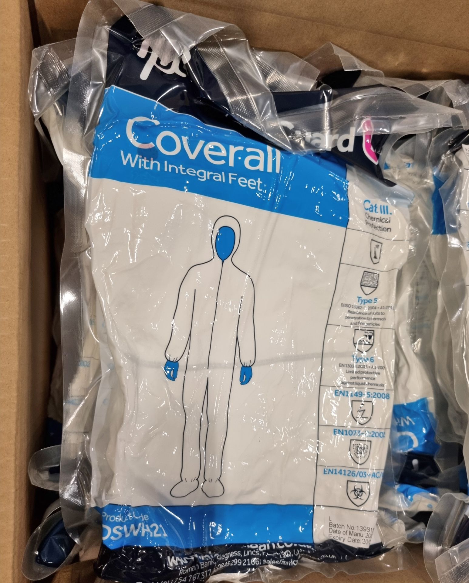 20x boxes of SureGuard3 DSWH21LRG large coverall with integral feet - 25 units per box - Bild 2 aus 5
