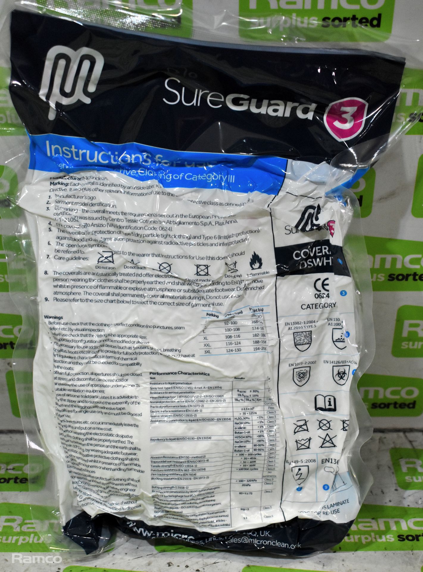 6x boxes of MicroClean SureGuard 3 - size small coveralls with integral feet - 25 units per box - Image 3 of 5