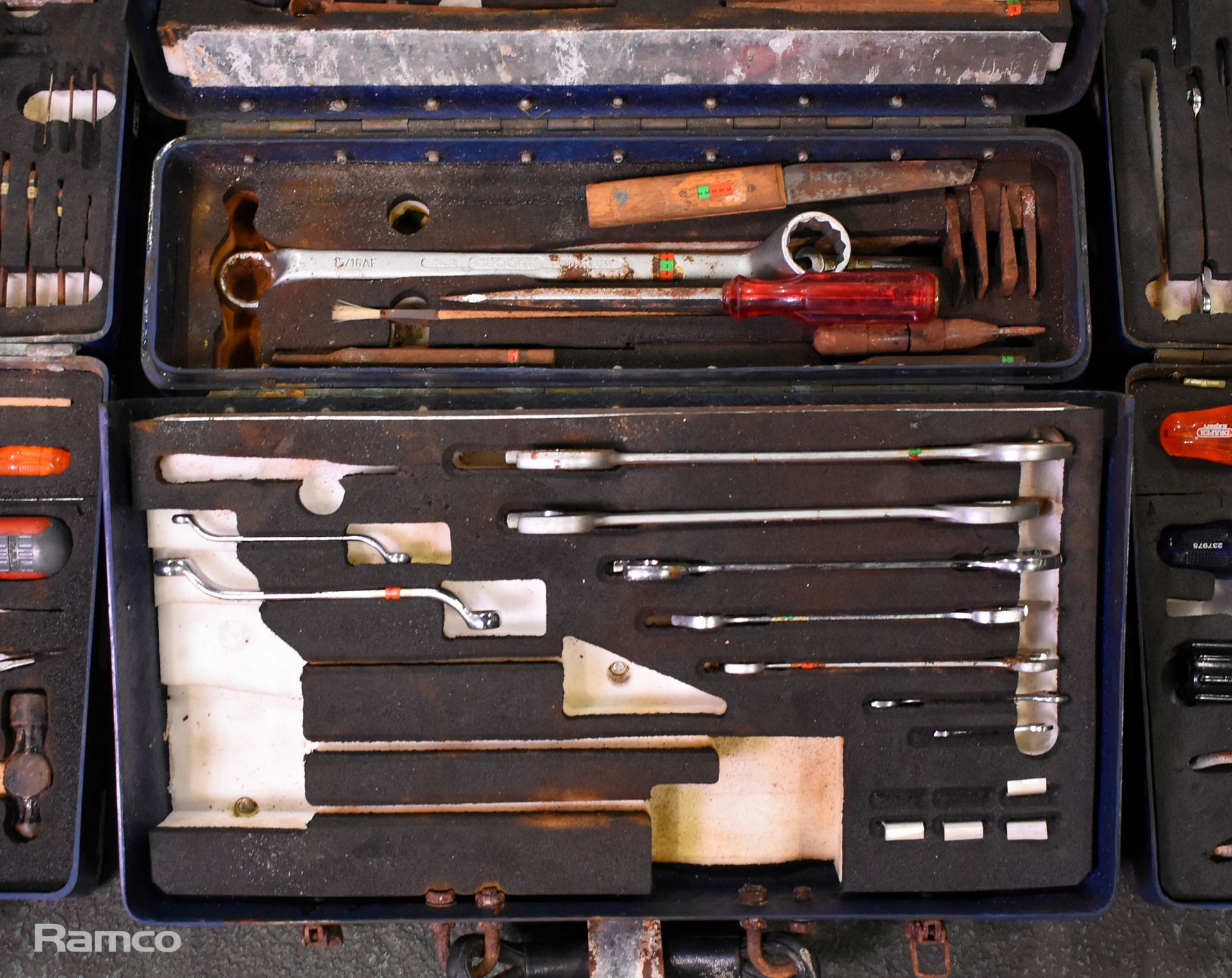 3x Multi piece tool kits in composite case - spanners, screwdrivers, hammer and punches - Image 3 of 7