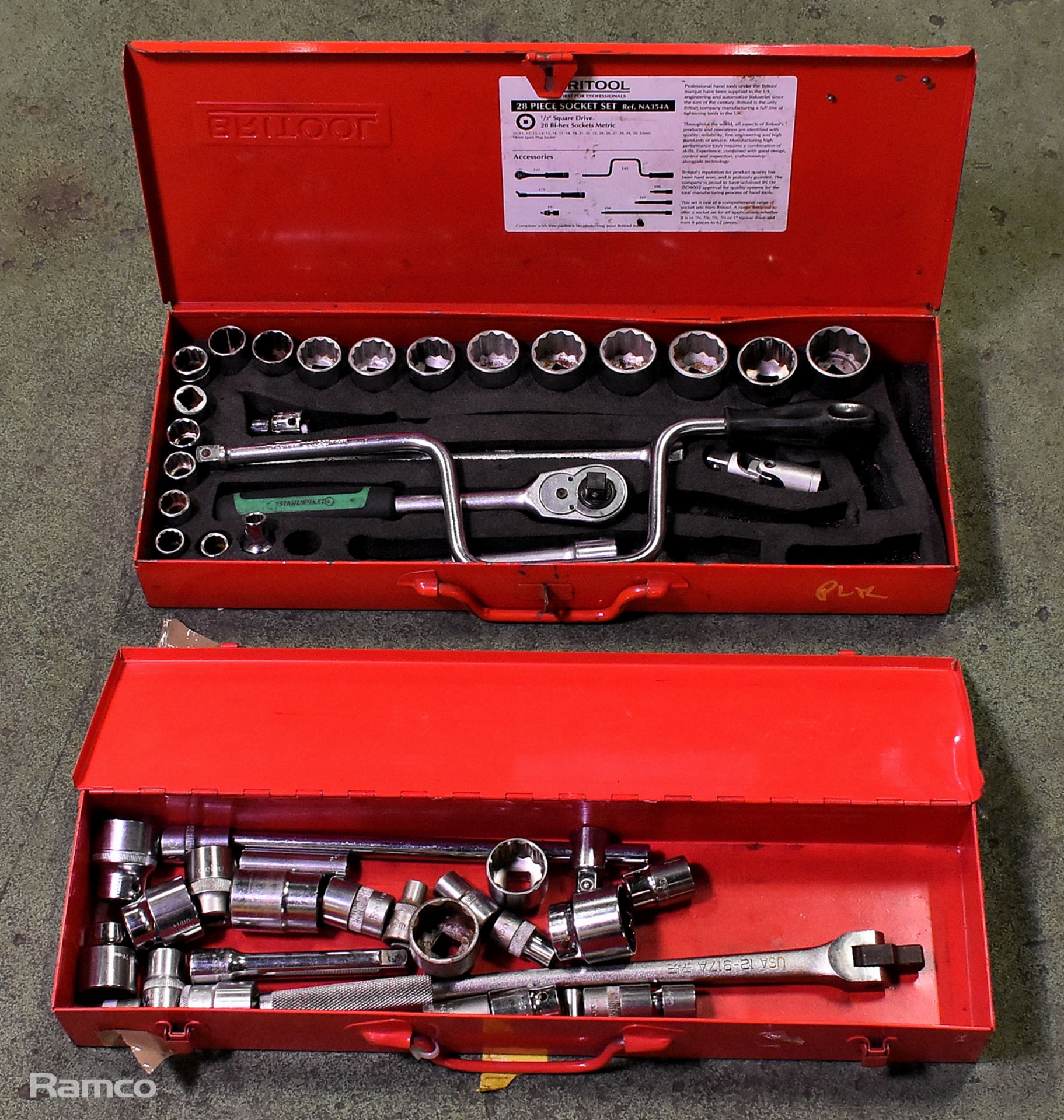 2x 1/2 inch drive socket sets - 10mm to 32mm