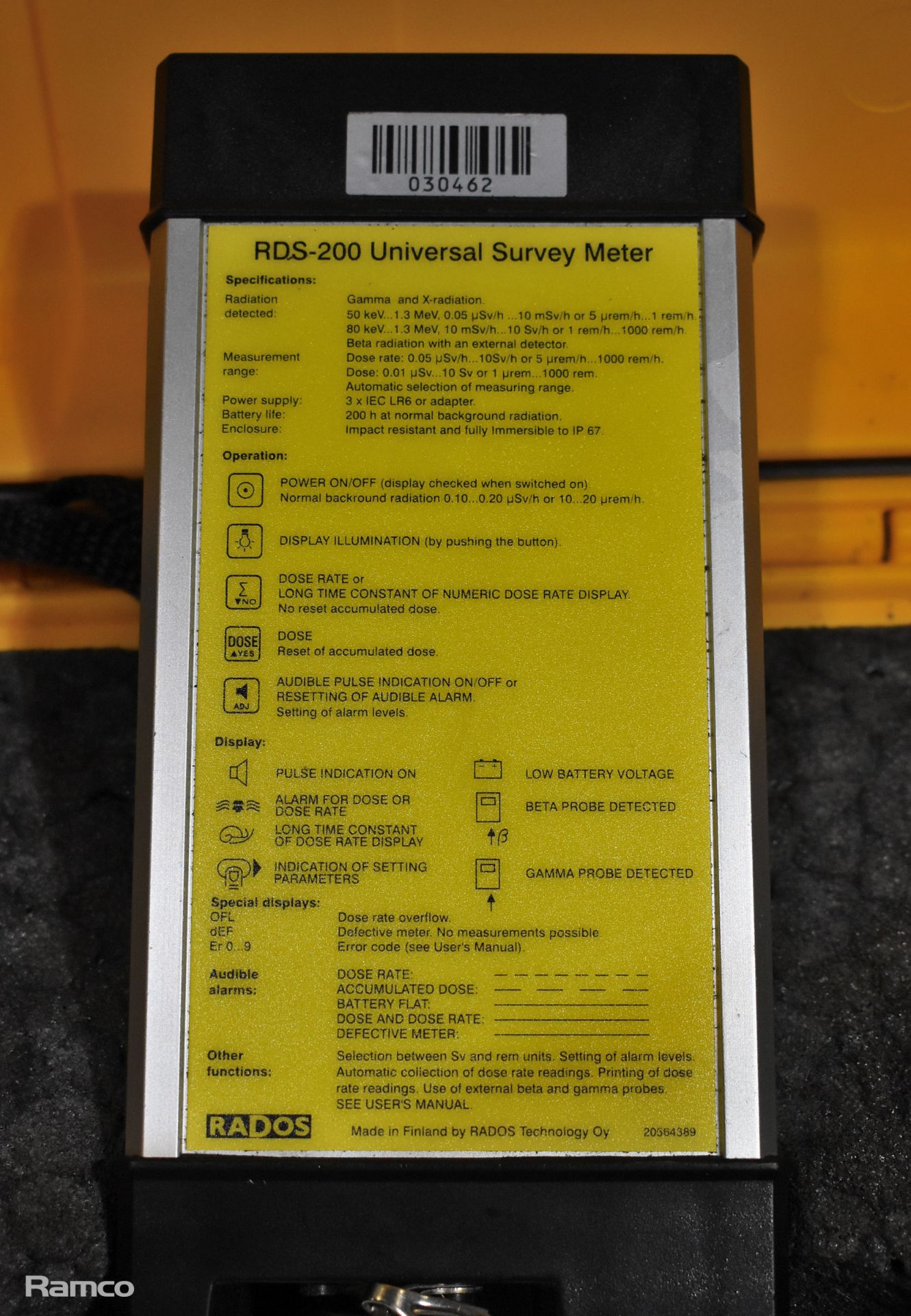 Rados RDS-200 universal survey meter, Rados GMP-11 sensor, 2x Siemens MK2.3 dosimeters - Image 5 of 10