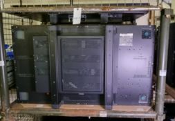 7x JVC GM-F470S 47 inch LCD display monitors - W 1080 x D 150 x H 620 mm