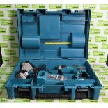 Makita 6317D cordless drill - DC1414F charger - 2 x 12V batteries - case