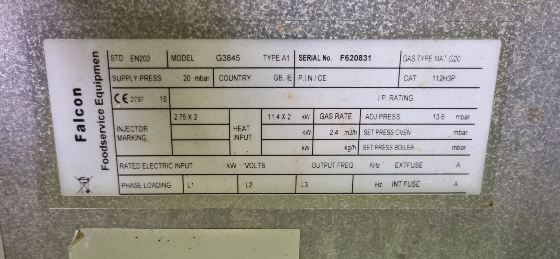 Falcon G3845 stainless steel twin tank twin basket gas fryer - W 450 x D 850 x H 1100mm - NO BASKETS - Image 5 of 5