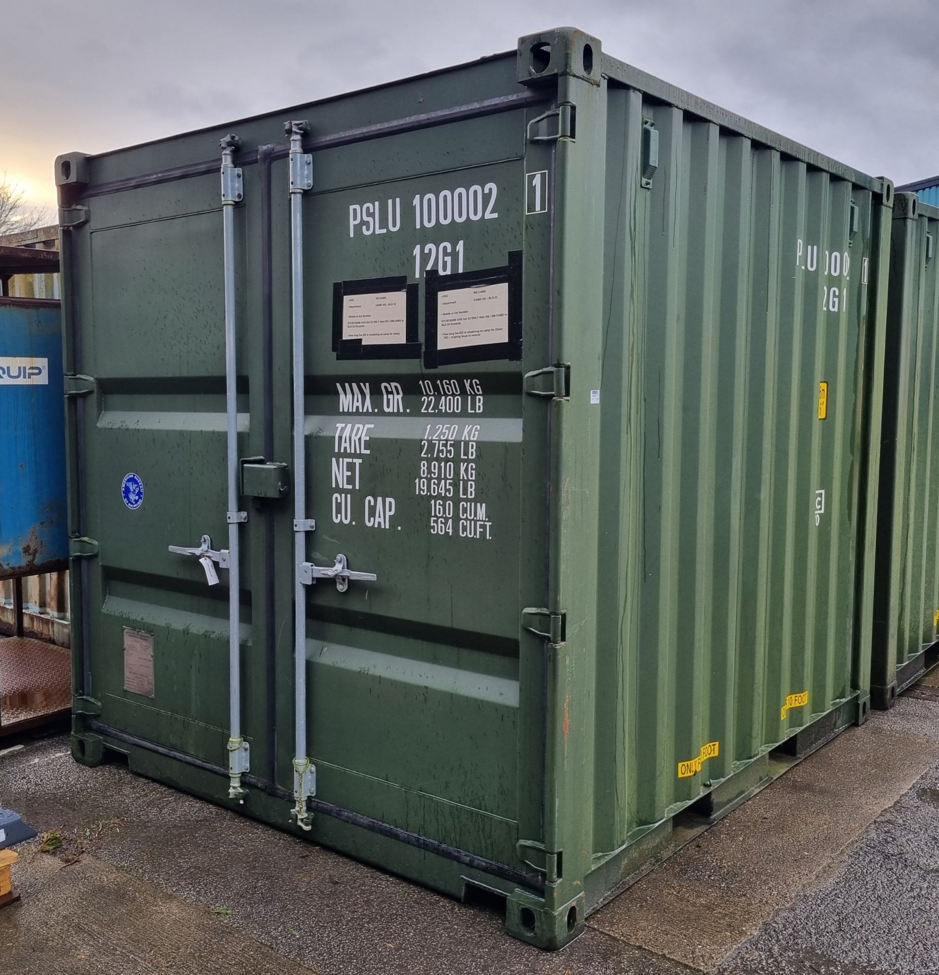 10 Foot ISO container - type RXTC-10 ITX - manufactured 2012 - Capacity 16.0 cubic metre - Image 2 of 7