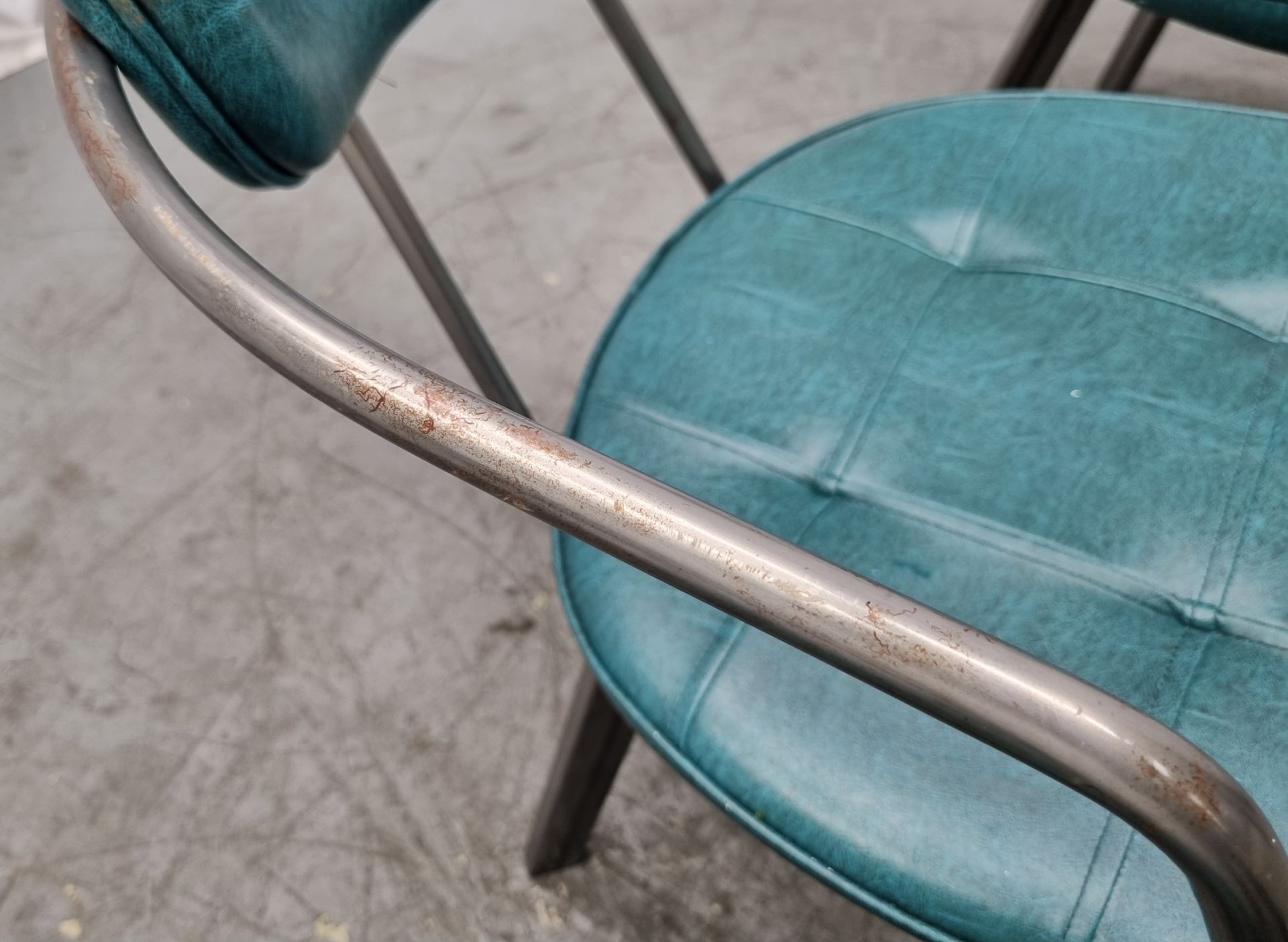4x Industrial green leather restaurant chairs - L 550 x W 600 x H 80cm - Bild 4 aus 12