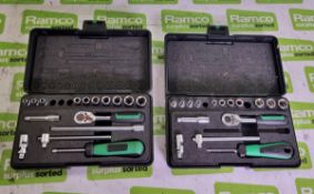 2x Stahlwille 40/13/6 1/4 inch drive socket sets - INCOMPLETE