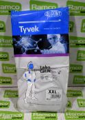 2x boxes of Tyvek white hooded coveralls with feet - XXL - 25 per box