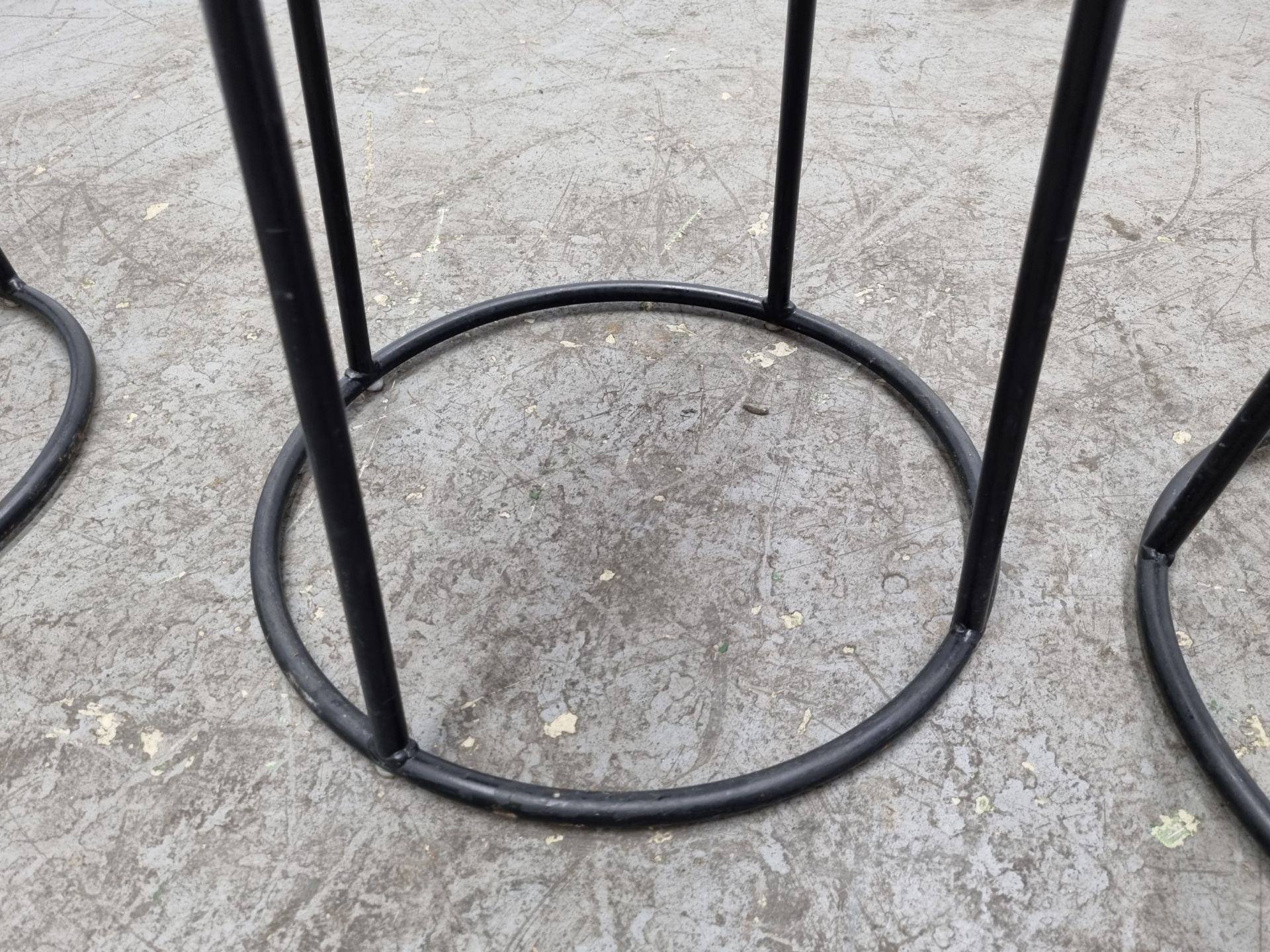 5x Industrial brown leather circular restaurant stools - L 450 x W 450 x H500mm - Bild 6 aus 10