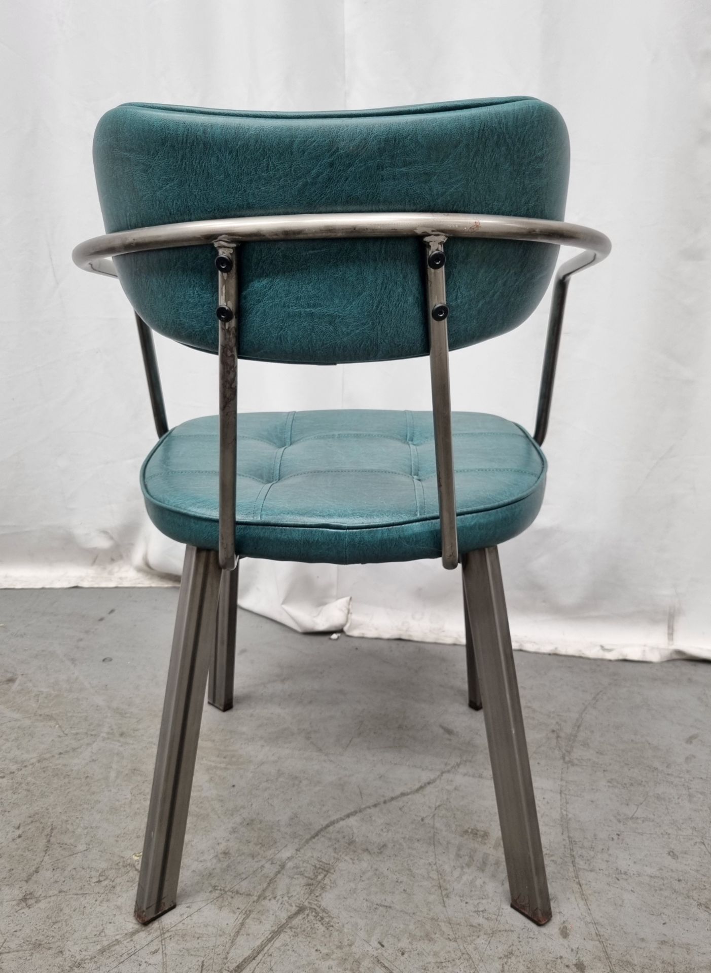 4x Industrial green leather restaurant chairs - L 550 x W 600 x H 80cm - Bild 10 aus 12