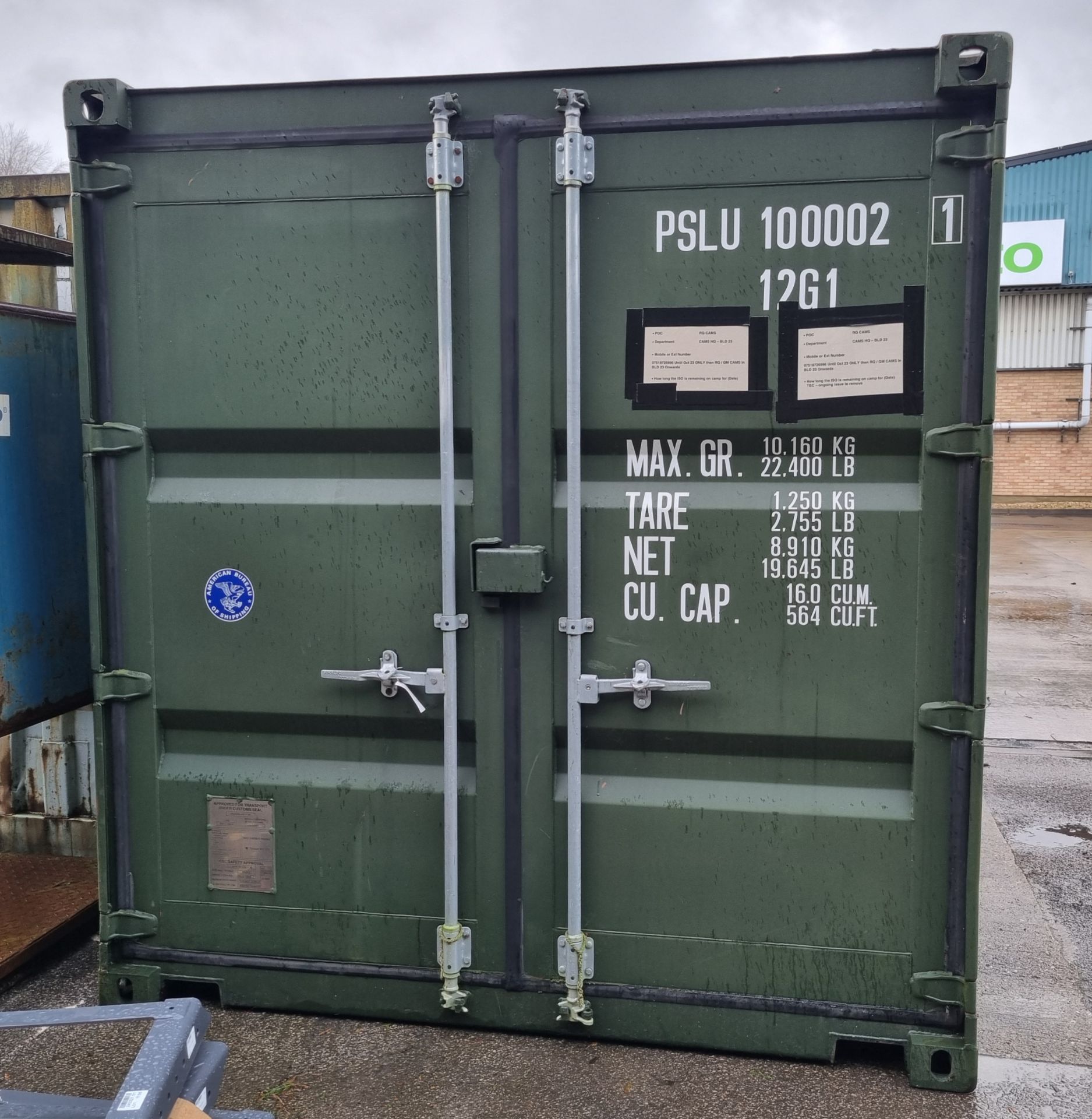 10 Foot ISO container - type RXTC-10 ITX - manufactured 2012 - Capacity 16.0 cubic metre - Image 3 of 7