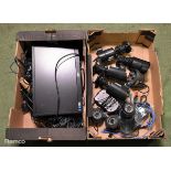 2x boxes of assorted CCTV cameras, cables and accessories