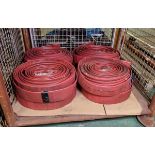 8x lengths of Angus Duraline 70mm lay flat hose with single coupling - approx 20m each