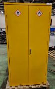 Yellow flammable storage cabinet - W 920 x D 500 x H 1820mm