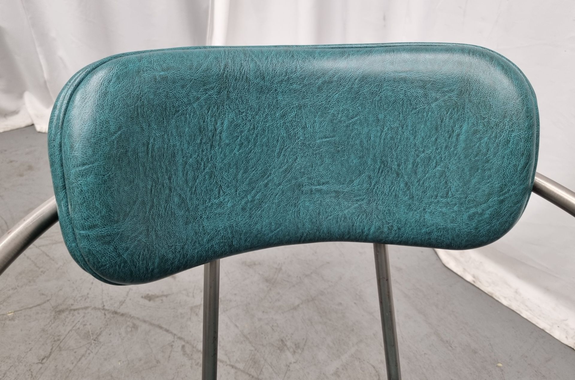4x Industrial green leather restaurant chairs - L 550 x W 600 x H 80cm - Bild 7 aus 12
