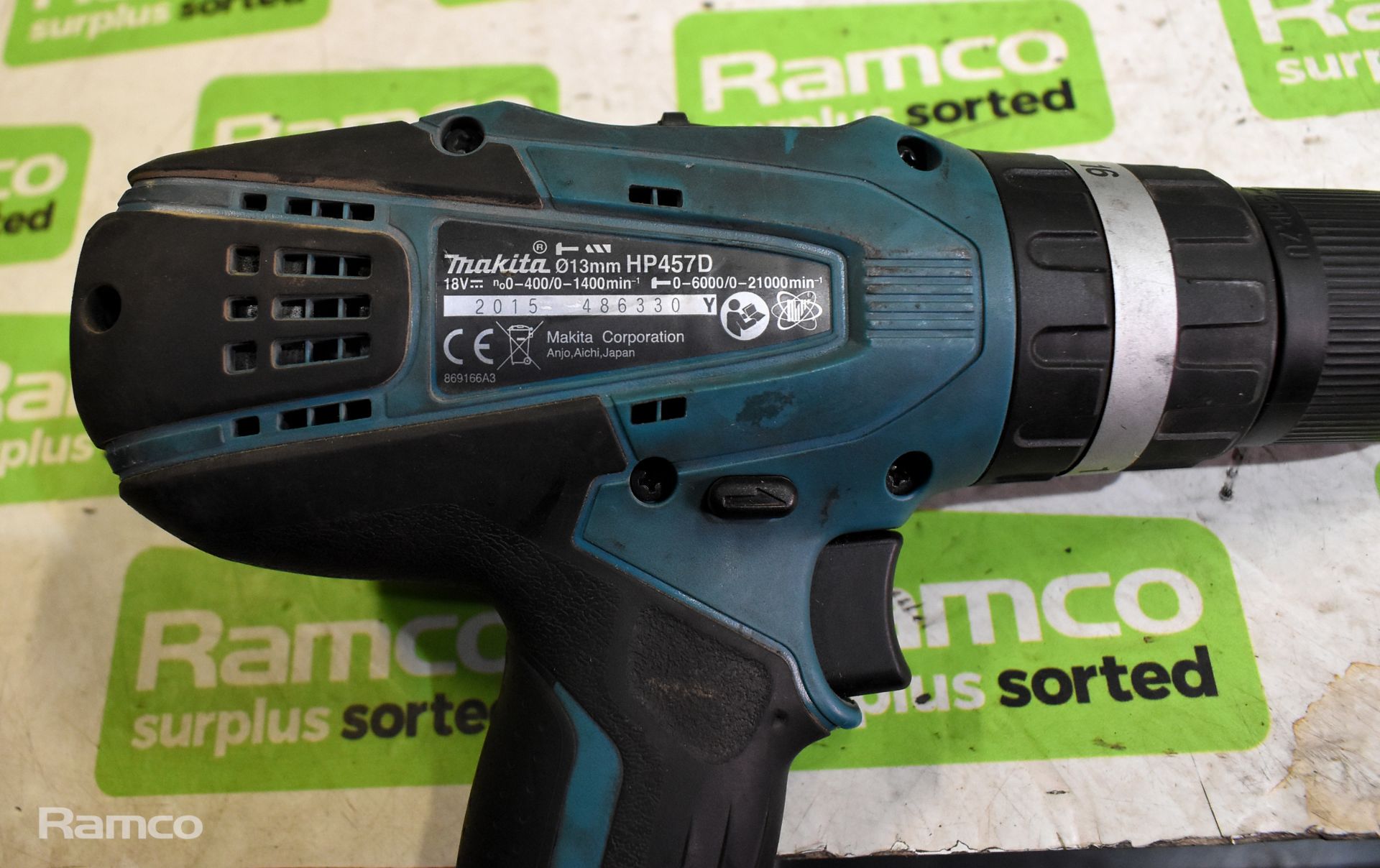 2x Makita HP457D cordless drill with DC18WA charger units & Makita LXT 18V cordless driver drill - Bild 9 aus 15