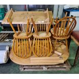 Wooden extending dining table and chairs