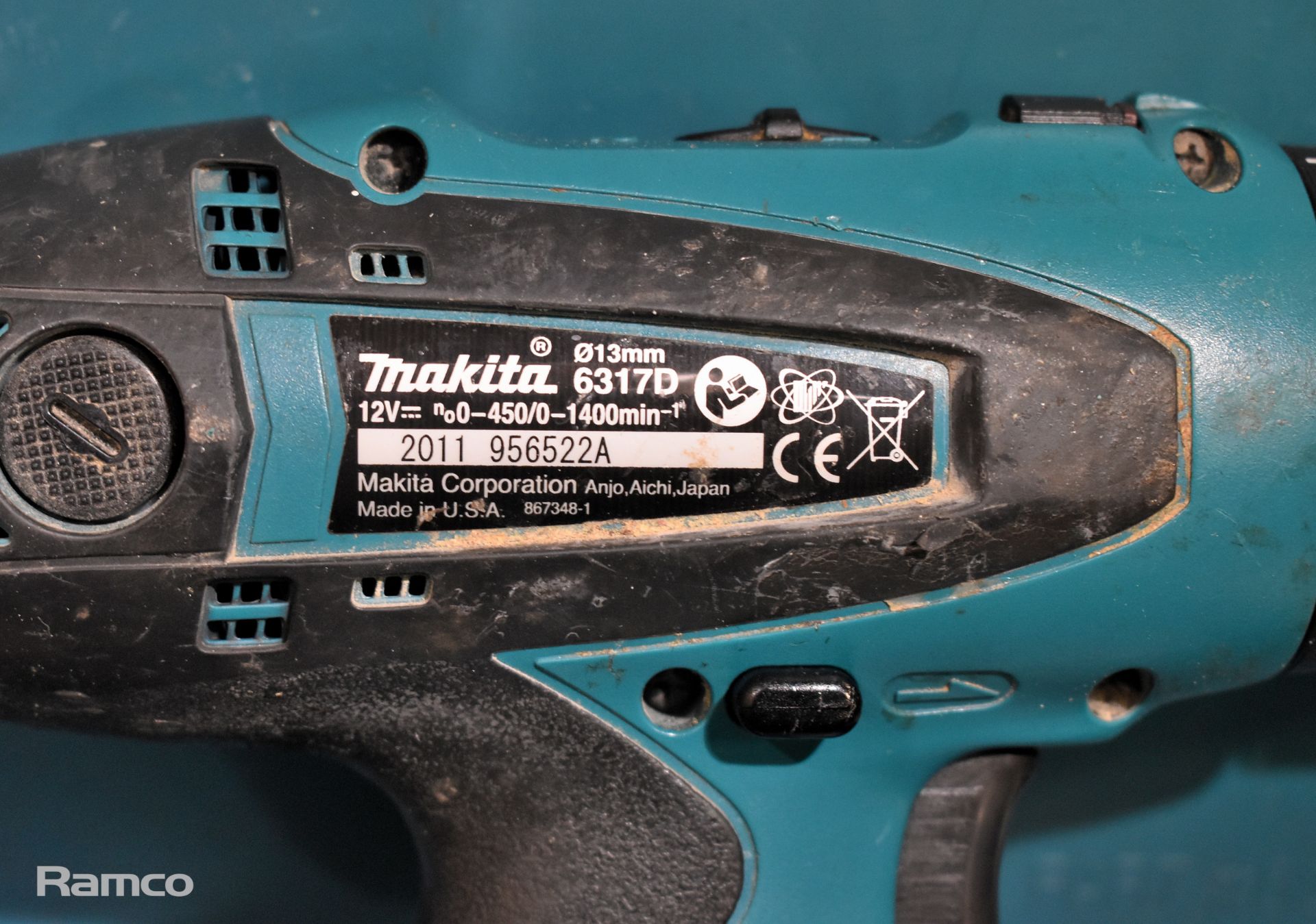 Makita 6317D cordless drill - DC1414F charger - 2 x 12V batteries - case - Bild 4 aus 6