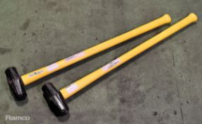 2x Visa Tools 4kg sledgehammers with fibreglass shaft / handle