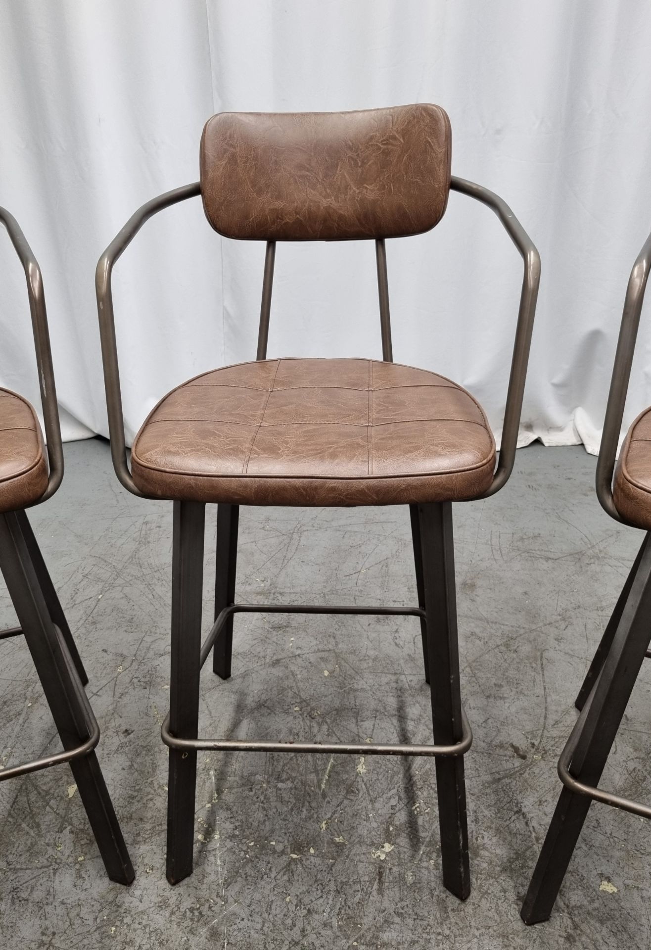 3x Industrial brown leather restaurant chairs - L 550 x W 600 x H 1100mm - Bild 3 aus 11