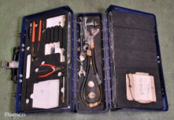 Multi piece tool kit in composite case - spanners, screwdrivers, hammer and punches