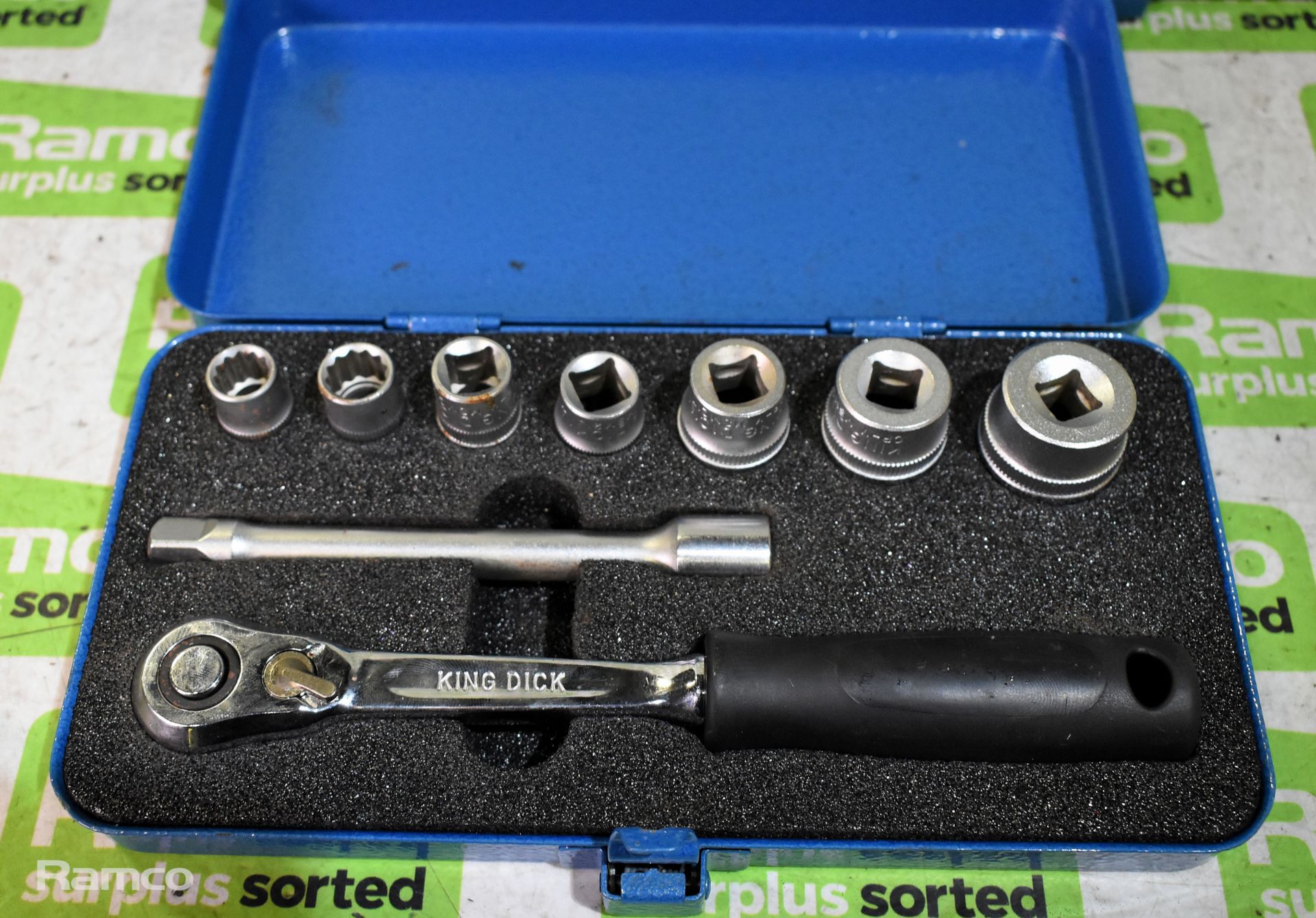 3x King Dick 9 piece 3/8 inch drive socket sets - 10mm to 22mm - Image 2 of 7