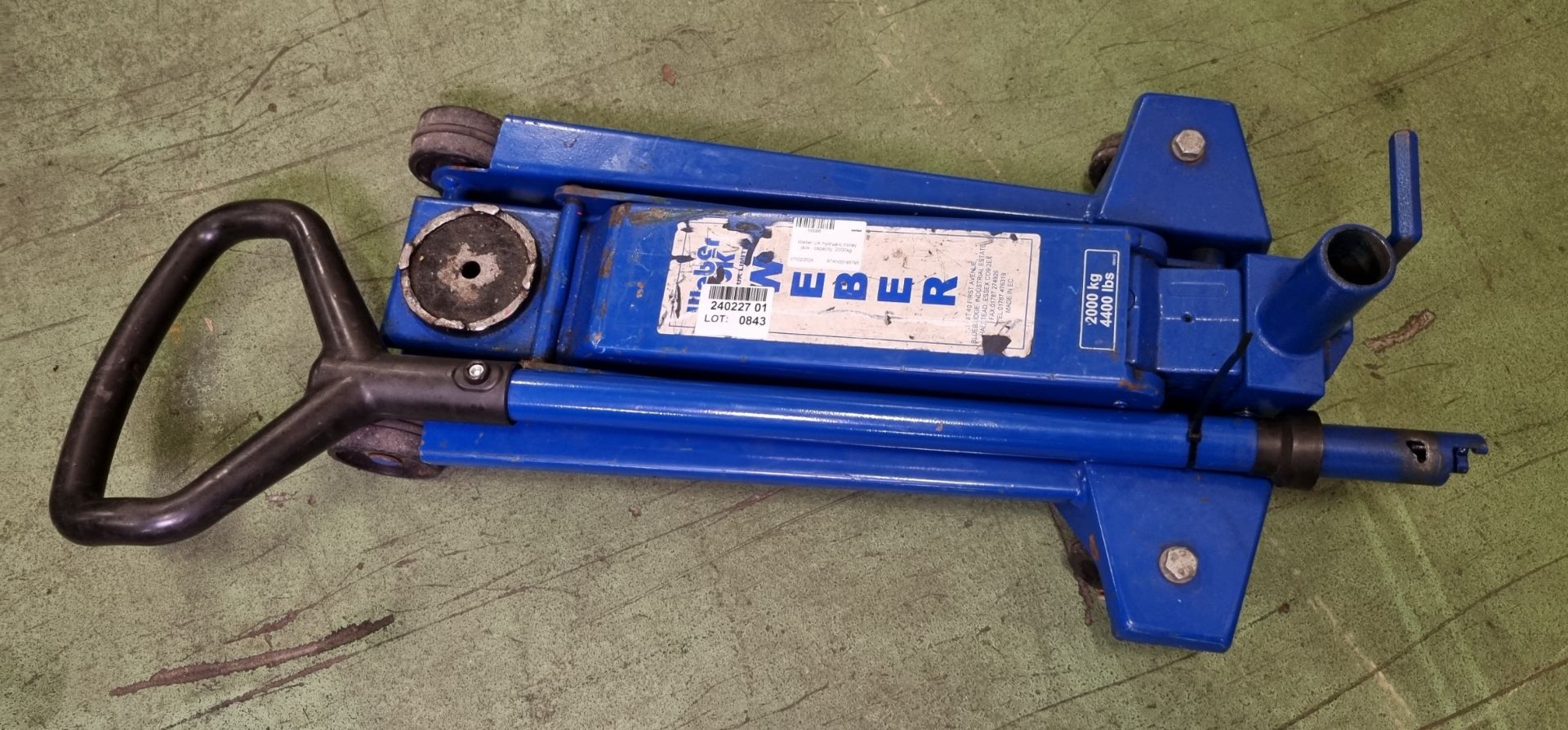 Weber UK hydraulic trolley jack - capacity: 2000kg - Image 2 of 4