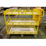 Wholesale lot - 42x Yellow 3-tier general use trollies - W 1440 x D 550 x H 1150mm