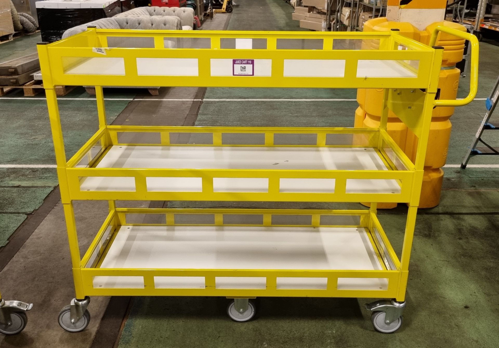 Wholesale lot - 42x Yellow 3-tier general use trollies - W 1440 x D 550 x H 1150mm