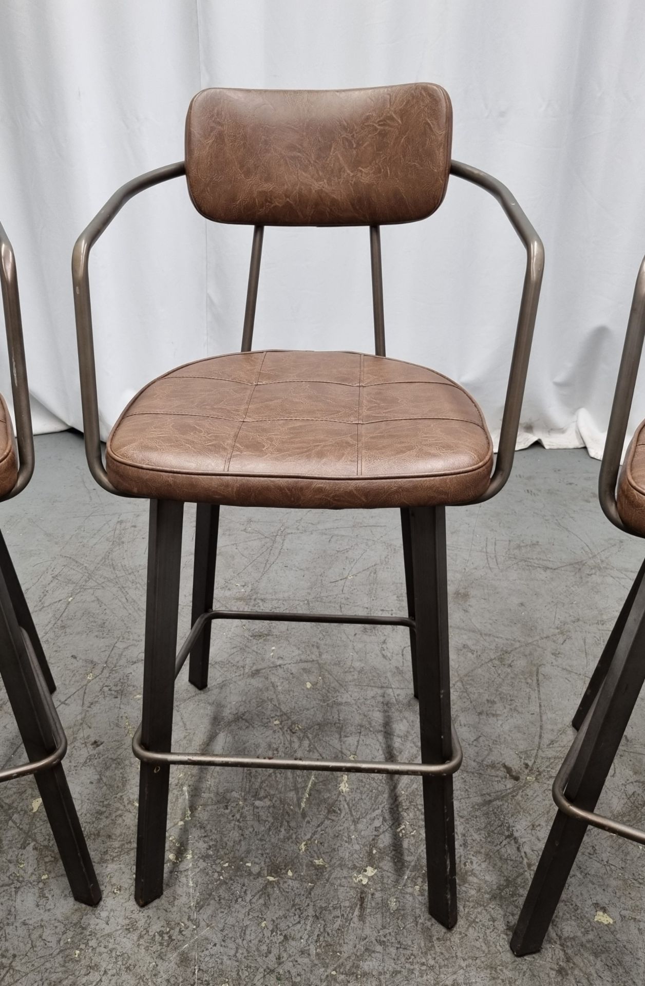 3x Industrial brown leather restaurant chairs - L 550 x W 600 x H 1100mm - Bild 3 aus 11