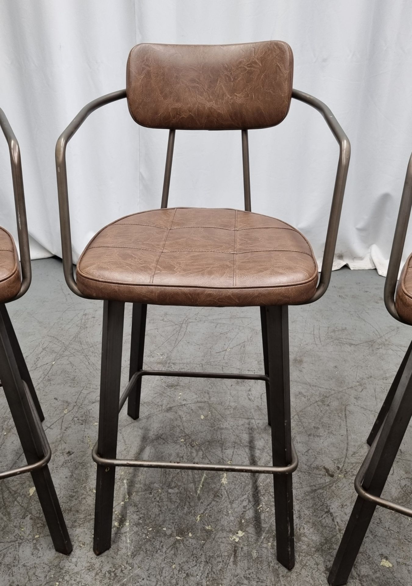 3x Industrial brown leather restaurant chairs - L 550 x W 600 x H 1100mm - Bild 3 aus 11