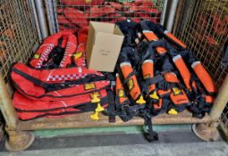 9x Fire Hosetech Force10 lifejackets - CO2 CARTRIDGES OUT OF DATE - UNCERTIFIED & more