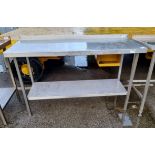 Stainless steel preparation table with splashback - L 1500 x W 600 x H 940mm