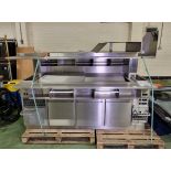 Stainless steel refrigerated triple door sandwich prep station - W 2540 x D 1050 x H 1660mm