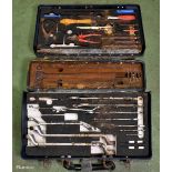 Multi piece tool kit in composite case - spanners, screwdrivers, hammer and punches